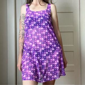 Vintage Purple Mesh Coverup Dress By La Blanca
